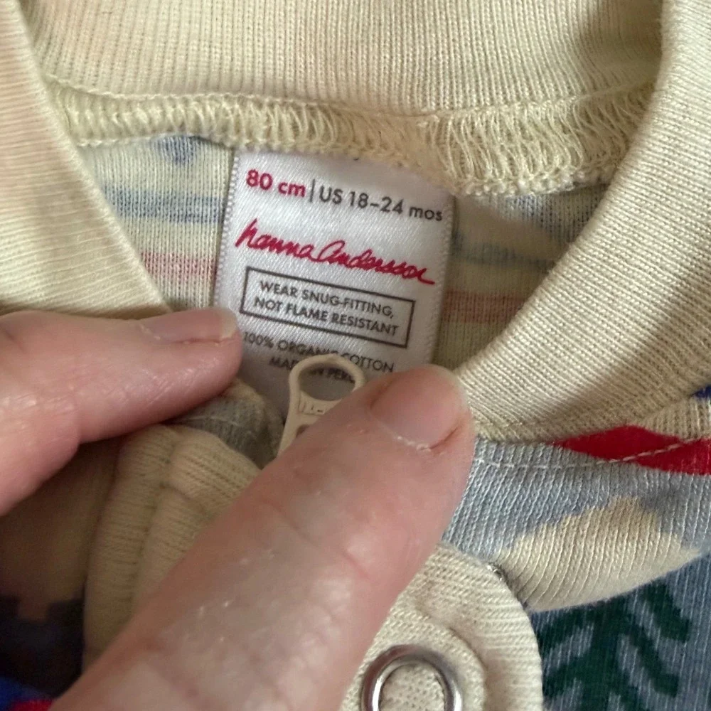 2PC Set Hanna Andersson Organic Cotton Holiday One‎ Piece Sleeper 18-24M Toddler